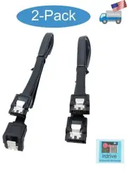 NEW 2-Pack Gigabyte SATA III 3 SSD HDD Hard Drive Data Cables w/Locking Latch