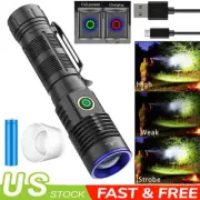 2000000 Lumens Super Bright LED Flashlight Tactical Rechargeable LED Work Lights