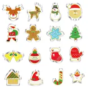 16 Pieces Pressable Biscuit Cutter Stamped Embossed Cookie Cutters for Christmas