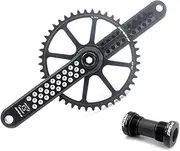 Bicycle Crankset, Road Bike Crankset 170mm Hollow Integrated Crank Arm 40/42/44/46/48T GXP Single Chainring with Bracket Bottom