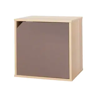 IRIS繽紛立方體附門木製組合收納櫃/ACQB-35D/黃/棕