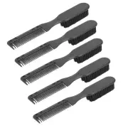 5 Pcs Dual Head Men Oil Hair Brush Ergonomic Handle Hair Beard Styling Comb EUJ