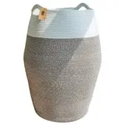 Unbranded Laundry Hampers 19.3"WX19.3"DX25.6"H Jute Fabric Rectangle White+Brown