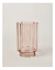 [Vue] Arbor Ribbed Vase 23cm in Pink