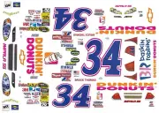 #34 Bruce Thomas Dunkin Donuts 1/24th - 1/25th Scale Decals