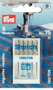 5 Quality Sewing Machine Needles Flat Shank 130/705 Stretch 75 Stretch