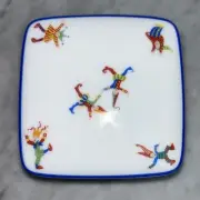 Christofle Santaisie Folleto Jester Square Porcelain Trinket Box *NEW* in Box