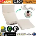 Foldable Sun Lounger Sunlounger Oxford Fabric Cream White Folding Beach Cushion