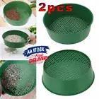2x Green Stone Mesh Soil Sieve Small Gravel Garden Sieve Composy Soil Sand NV