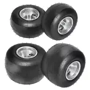 Set (x4) Super Slick Go kart road wheels 10x4.50-5 / 11x7.10-5 rim tyre