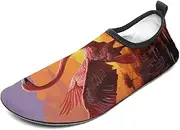 [BTCOWZRV] Water Shoes for Women Men Pink Flamingo Sunset Water Sports Shoes Slip-on Breathable Lightweight Athletic Aqua Sock