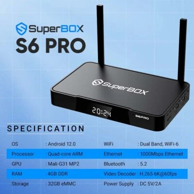 NEWEST SUPERBOX S6 PRO , Premium Edition, Authorized, FREE SET UP and Shipping!