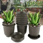 Round Plant Flower Seedlings Nursery Pots Saucer Tray Planter Home Decor beVYb