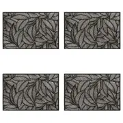 4x Maxwell & Williams Table Accents Cut-Out Placemat Dining Mat 45x30cm Leaf BLK