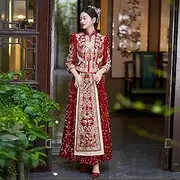 [JIMINISO] Xiuhe Dress Bride Bridal Bridal Gown Chinese Wedding Dress Red Glitter High-end Toasting Xiuhe Longfeng Coat Tang Suit