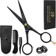 5" Professional Beard Mustache Scissors with 1 Mustache Comb, 1 Beard Comb