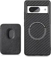 RUNGOS for Google Pixel 7 Case Magsafe, with Magnetic Wallet & Card Holder (Carbon Fiber Texture) [Wireless Charging] [10Ft Drop Tested] Shockproof for Google Pixel 7 Wallet Case 6.3'' 2022, Black