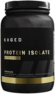 Kaged Protein Powder Elite: 100% Isolate Blend Whey, Casein, and Milk Protein Blend for Recovery and Muscle Building, Chocolate, 2lbs