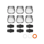 Argon Tableware Glass Storage Jars with Clip Lid and Chalkboard Stickers - 500ml - 6pc