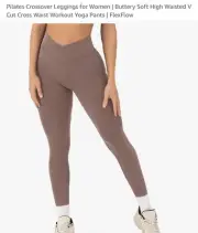 Pilates Crossover Leggings High Waisted V Cut Cross Waist Workout Yoga Pants