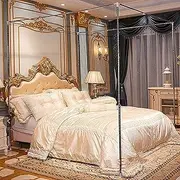 Canopy Bed e, Mosquito Net Bracket, Mosquito Net e, Stainless Steel Bed Curtain Pole, 4 Corner Bed Canopy Pole, Mosquito Net Bracket(2m 1.2X2M/4X6.5Ft)