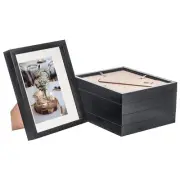 5x Black 8" x 10" 3D Box Photo Frames Ivory 5" x 7" Mount Craft Shadow Picture
