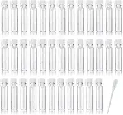 100PCS 1ml 1/4 Dram Empty Glass Perfume Sample Bottle Vials with 3ml 1pcs Droppers Samplers for Essential Oils Aromatherapy caps with