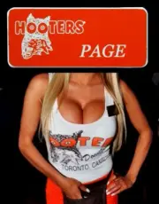 Hooters Uniform Page Name Tag Pin Back Dress Up Role Play Costume Accessory