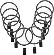 10pcs Clip Curtain Ring Clips Shower Curtain Hook Shower Curtain Rings Curtain Hooks Heavy Duty Curtain Clip Iron Black