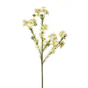 Artificial Silk Geraldton Wax Flower Stem Spray - White Green (Style 2)