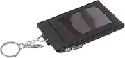 jojofuny Card Holder Key Ring Key Holder Id Card Wallet School Id Protector Badge Sleeve Badge Cover with Ring Keychain Wallet Men Metal Black