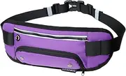 Hydration Running Fanny Pack | Exercise Waist Belt for Women, Mobile Phone, Wallet, Keys, Cards & Water Bottle Storage, Purple