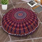 Bohemian Large Mandala Round Floor Pillow Throw Case Indian Cushion Cover Pouf
