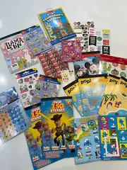 24pks Smurf, Mickey Mouse, Toy Story, Cars, + Princess Sticker Bundle Mixed Lot