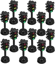 ERINGOGO 12Pcs Mini Traffic Light Models Signal Lamps for Educational for Safety Awareness for Play Areas and