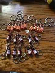 Junk Drawer Bar Owners Look Budweiser & Fireball Keychains Lot Of 20