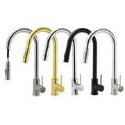 WELS Round Pull Out 2 Modes Spray Swivel Spout Kitchen Laundry Sink Tap Mixer