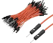 uxcell Male to Male 1Pin Breadboard Jumper Wire 2.54mm Pitch Ribbon Cable 10cm Long Electronics Breadboard Ribbon Cables for Breadboard Electronic Projects Pack of 100,Orange