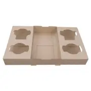 100x 4 Cup Coffee Tray Takeaway Kraft Brown Travel Drink Cup Holder Cafe Tea