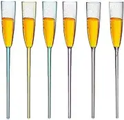 Floating Champagne Flutes - 6pcs Pool Champagne Flutes Wine Glasses in Acrylic - Floating Wine Glasses - Novelty Drinkware Juice Beverage Summer Drinking Goblet for Party, Picnic, Barbecue
