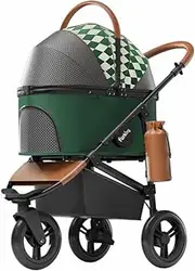 Best Pet Pram/Stroller | Fur King Jogger | Dog Stroller 3 Wheels - Green