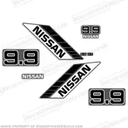 Fits Nissan 9.9hp Outboard Motor Engine Decal Kit - 1990's