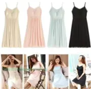 Long Cami With Built in Shelf Bra Slip Dress Women tank top Lingerie Sleepwear