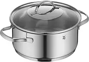 WMF Pot Ø 24 cm Approx. 4.1L Provence Plus Pouring Rim Glass Lid Cromargan® Stainless Steel Polished Suitable for Induction Hobs Dishwasher-Safe