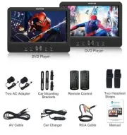 WONNIE 10.5" Two DVD Players Dual Screen Portable Twin CD Player for Car NIB
