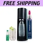 Black Soda Streaming Machine Starter Kit with CO2 Cylinder & Bubly Flavor Drop