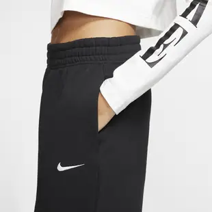 Nike 長褲 NSW Essential 女款 黑 內刷毛 棉褲 寬鬆版 鬆緊 縮口褲腳【ACS】BV4090-010