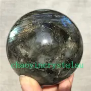 1.62LB Natural labradorite ball quartz crystal sphere 80mm reiki healing XQ1315