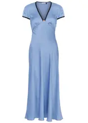 Rixo Clarice Leopard-print Satin Night Dress - Teal 14 (UK 14 / L)