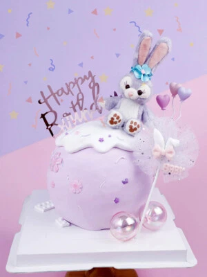 Fantasy Purple Della Plush Rabbit Cake Topper Decoration